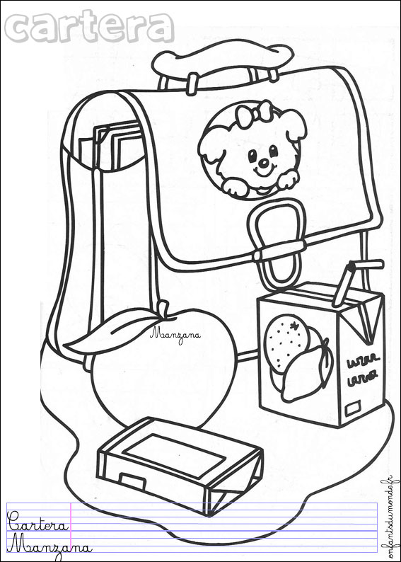 coloriage cartable 2
